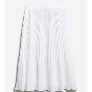 J. Crew White Pleated Midi Skirt Sz 2